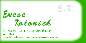 emese kolonich business card